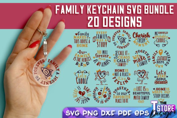 Family Keychain SVG Bundle Family SVG Graphics and Crafts