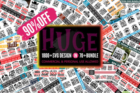 Huge SVG Bundle: Graphics for Crafts & Local Branding