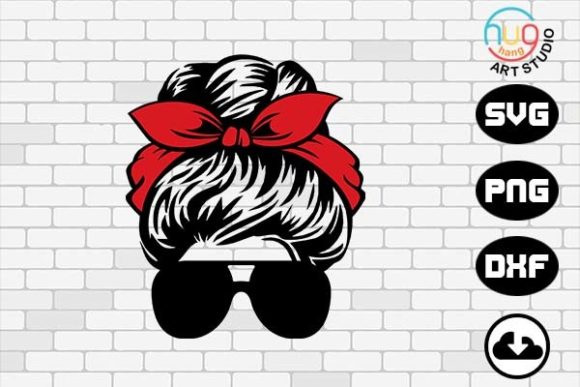 Momlife, Messy Bun, Hair Bow Messy Bun Graphics and Crafts