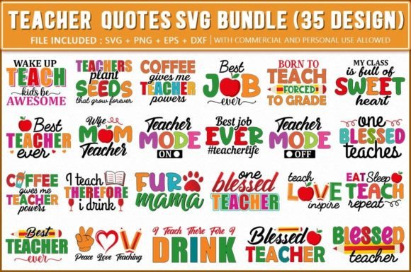 Teacher SVG Bundle, 35 Design Review